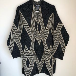 Chelsea & Theodore Herringbone Zigzag Cardigan